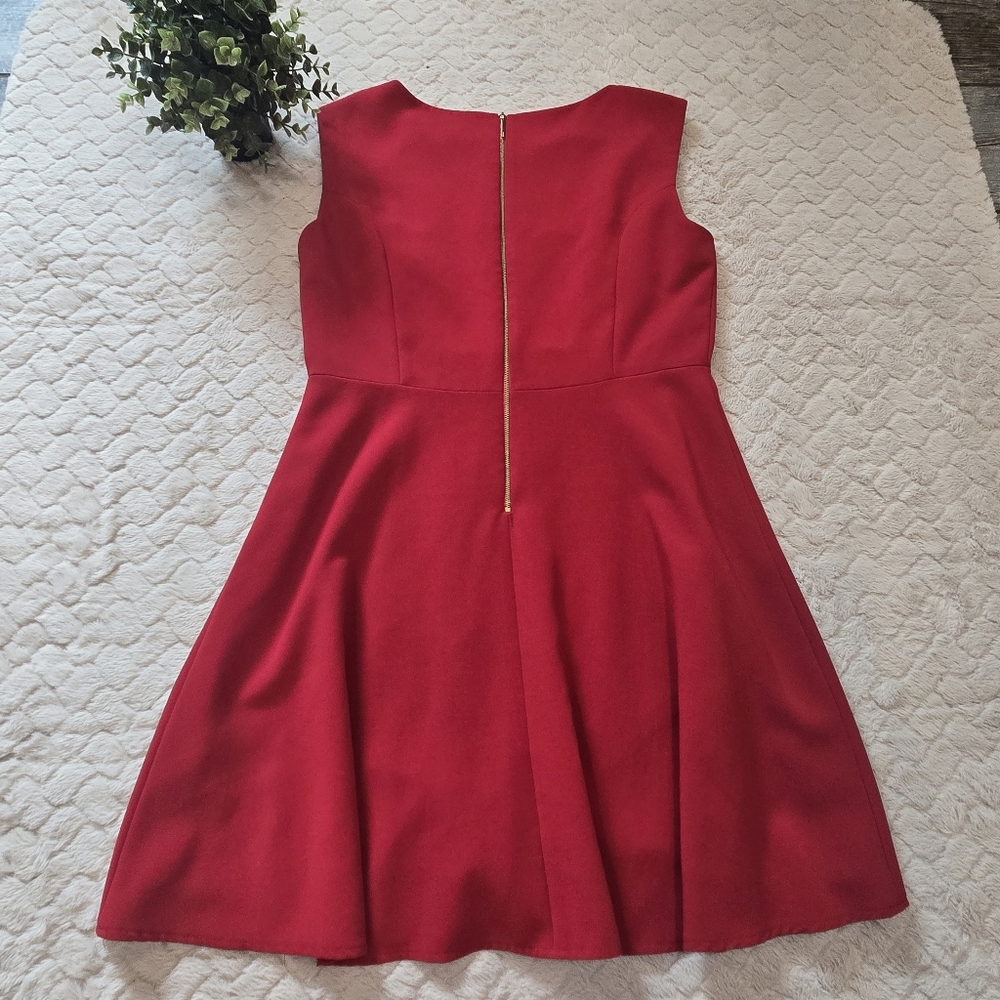 Tahari Red Sleeveless Fit & Flare Cocktail Formal Skater Dress, Size 14 - Picture 5 of 8
